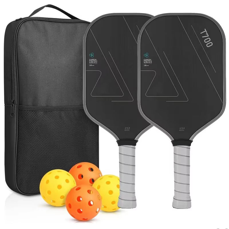 Carbon Fiber Pickleball Paddle with Enhanced Spin and Power Sweet Spot, T700 High Grit Surface