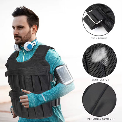 Adjustable Weight Training Vest with Removable Weights for Fitness and Jogging - Available in 3/15/35 Kg Options