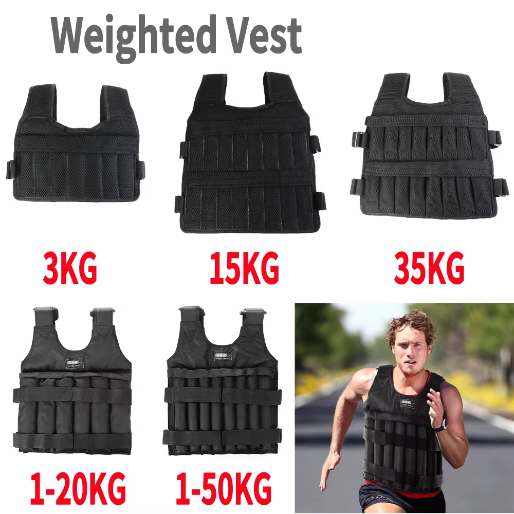 Adjustable Weight Training Vest with Removable Weights for Fitness and Jogging - Available in 3/15/35 Kg Options