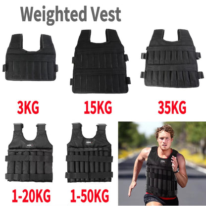 Adjustable Weight Training Vest with Removable Weights for Fitness and Jogging - Available in 3/15/35 Kg Options