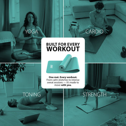 YOGA MAT 10MM THICK EXERCISE MAT GYM WORKOUT FITNESS PILATES HOME NON SLIP NBR