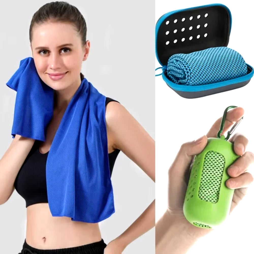 Portable Microfiber Quick-Dry Fitness Towel with Silicone Bag