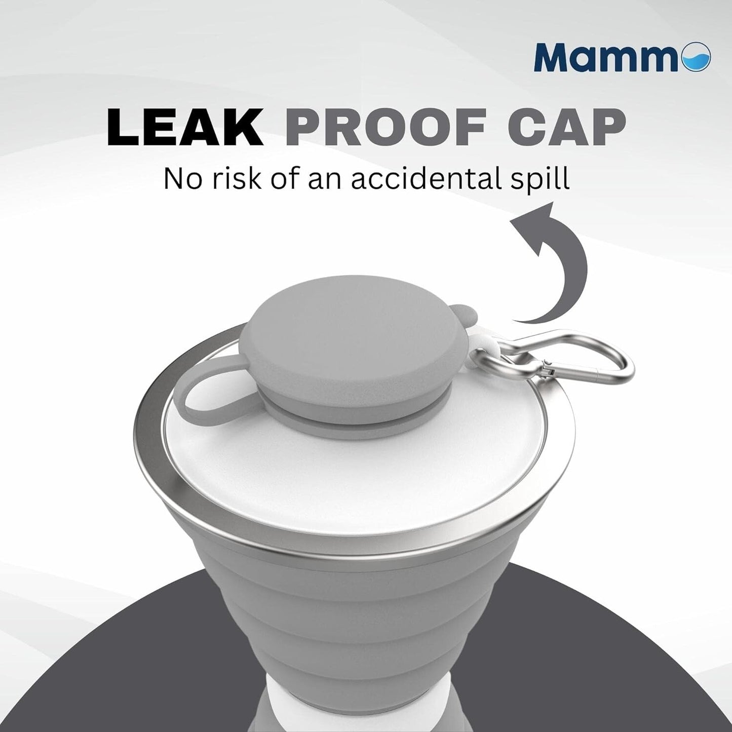 MAMMO Collapsible Water Bottle - 500Ml Foldable Water Bottle BPA Free Soft Flask