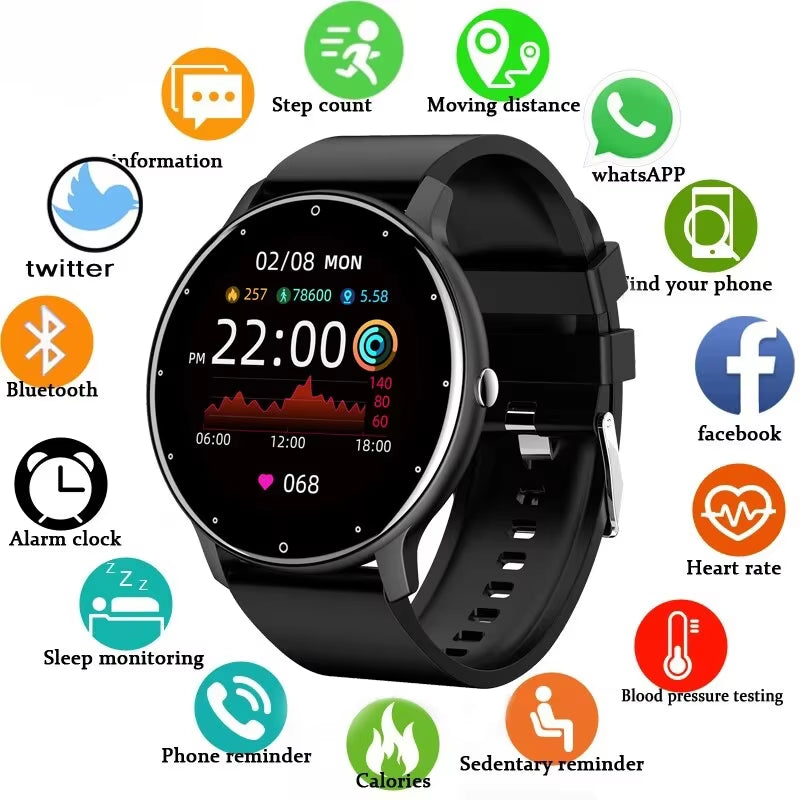 2025 Smartwatch for Men and Women - Fitness Tracker with Heart Rate Monitor, Waterproof Design, Compatible with Xiaomi, Android, and iOS