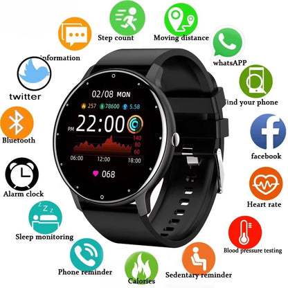 2025 Smartwatch for Men and Women - Fitness Tracker with Heart Rate Monitor, Waterproof Design, Compatible with Xiaomi, Android, and iOS