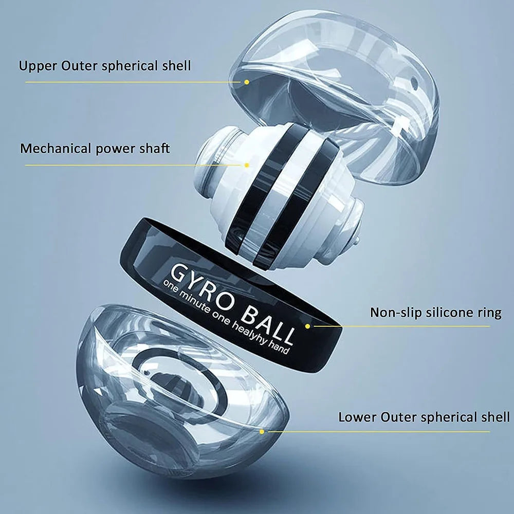Wrist Gyro Ball Power Trainer - Self-Starting Forearm and Wrist Strengthening Device for Enhanced Arm and Finger Muscle Development