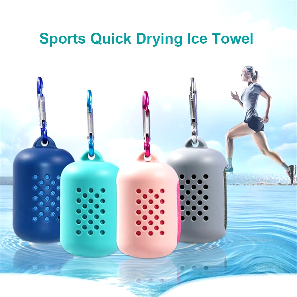 Portable Microfiber Quick-Dry Fitness Towel with Silicone Bag