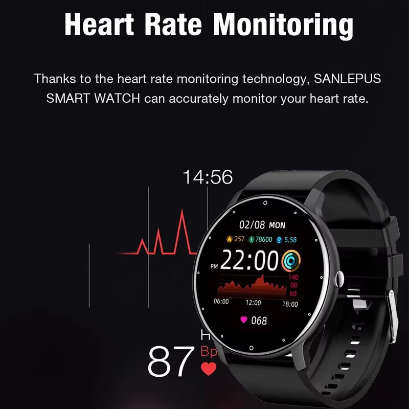 2025 Smartwatch for Men and Women - Fitness Tracker with Heart Rate Monitor, Waterproof Design, Compatible with Xiaomi, Android, and iOS