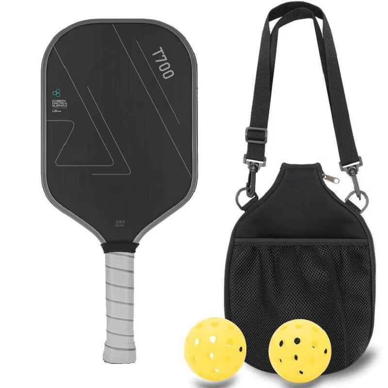 Carbon Fiber Pickleball Paddle with Enhanced Spin and Power Sweet Spot, T700 High Grit Surface