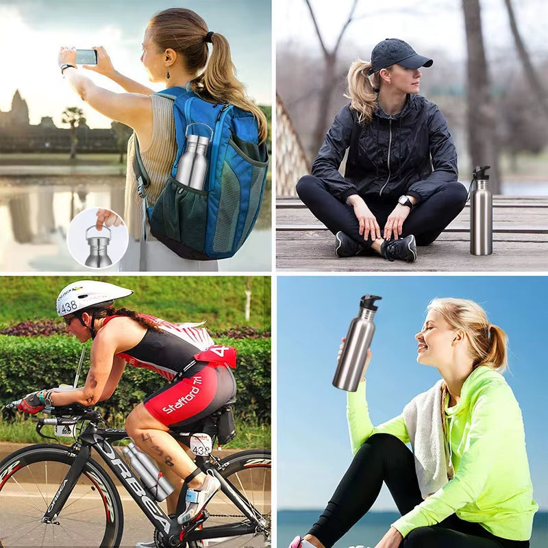 500/750/1000Ml Stainless Steel Water Bottle with Straw Sports Water Bottle Cold Water Bottle for Gym Cycling Hiking Drinkware