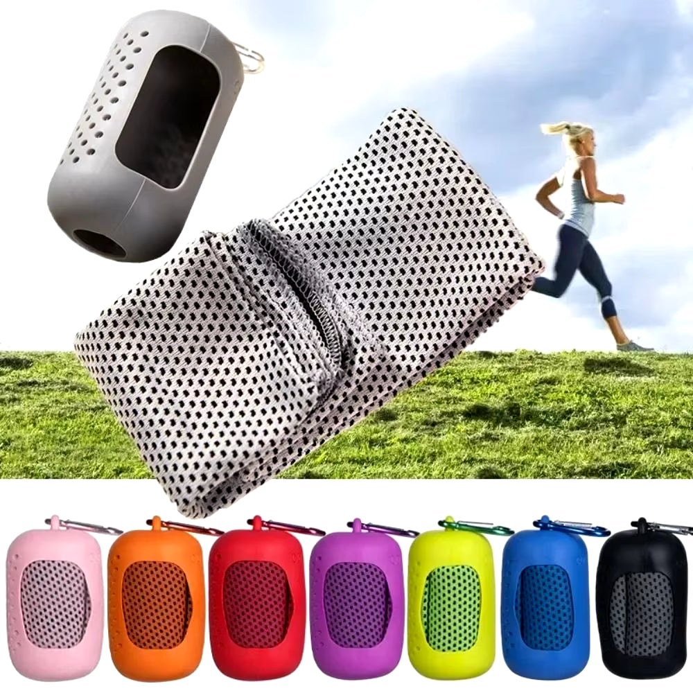 Portable Microfiber Quick-Dry Fitness Towel with Silicone Bag