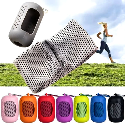 Portable Microfiber Quick-Dry Fitness Towel with Silicone Bag