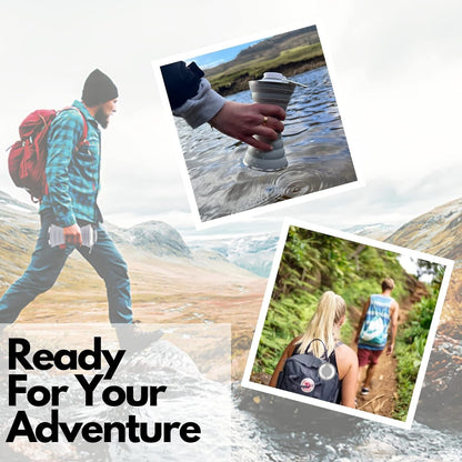 MAMMO Collapsible Water Bottle - 500Ml Foldable Water Bottle BPA Free Soft Flask